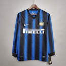 Camisa Manga Longa Inter de Milão I 10/11 Nike - Azul e Preto - Brazil Guetto Store