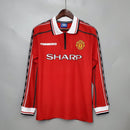 Camisa Manga Longa Manchester United 1998/99 Umbro - Vermelho - Brazil Guetto Store