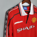 Camisa Manga Longa Manchester United 1998/99 Umbro - Vermelho - Brazil Guetto Store