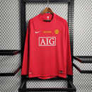 Camisa Manga longa Manchester United 2007/08 - Retrô Masculino - Vermelha - Brazil Guetto Store